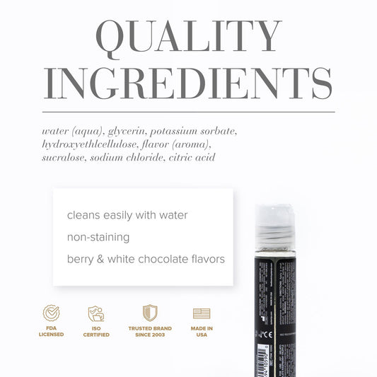 JO Gelato White Chocolate Raspberry Lube - 30 mL - White Chocolate Raspberry Flavoured Water Based Lubricant - 30 ml Bottle