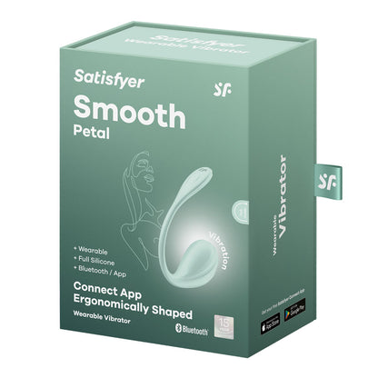 Satisfyer Smooth Petal - Mint - Mint USB Rechargeable Wearable Stimulator with App Control