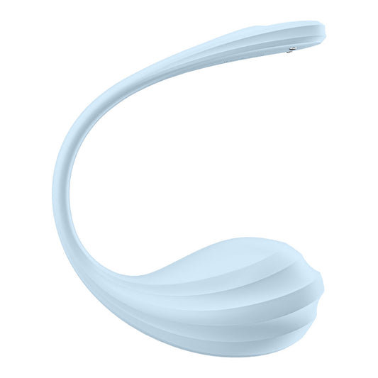 Satisfyer Smooth Petal - Light Blue - Light Blue USB Rechargeable Wearable Stimulator with App Control