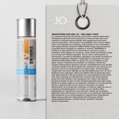 JO H2O Anal Thick Lube - 60 mL - Thick Water Based Anal Lubricant - 60 ml Bottle