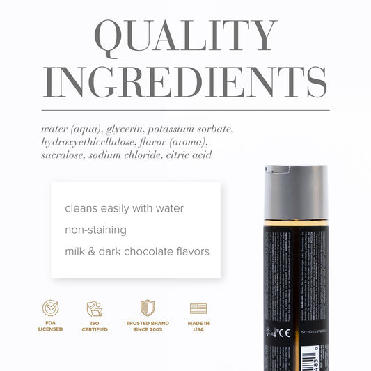 JO Gelato Decadent Double Chocolate Lubricant - 120 mL - Chocolate Flavoured Water Based Lubricant - 120 ml Bottle