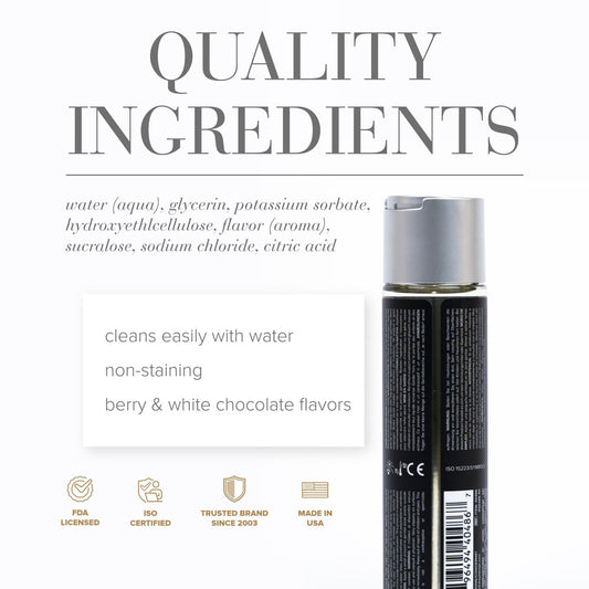 JO Gelato White Chocolate Raspberry Lube - 120 mL - White Chocolate Raspberry Flavoured Water Based Lubricant - 120 ml Bottle