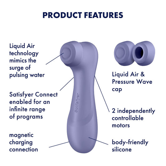Satisfyer Pro 2 Generation 3 with App Control - Lilac - Lilac Touch-Free USB-C Rechargeable Clitoral Stimulator