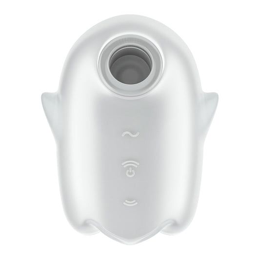 Satisfyer Glowing Ghost - White - Glow in Dark White USB Rechargeable Air Pulse Stimulator