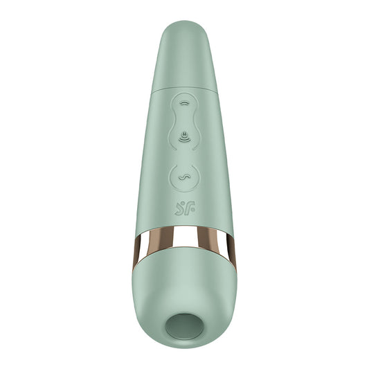 Satisfyer Pro 3+ Battery Series - Mint - Mint Green Air Pulse Clitoral Stimulator with Vibration