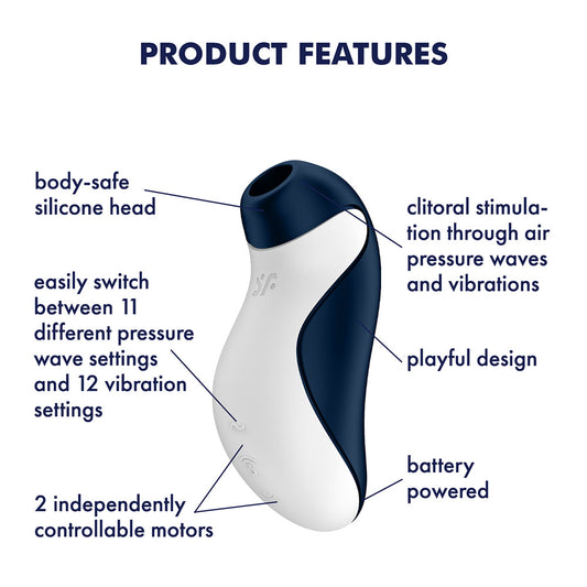 Satisfyer Orca - Battery Series - Navy Blue Air Pulse Clitoral Stimulator