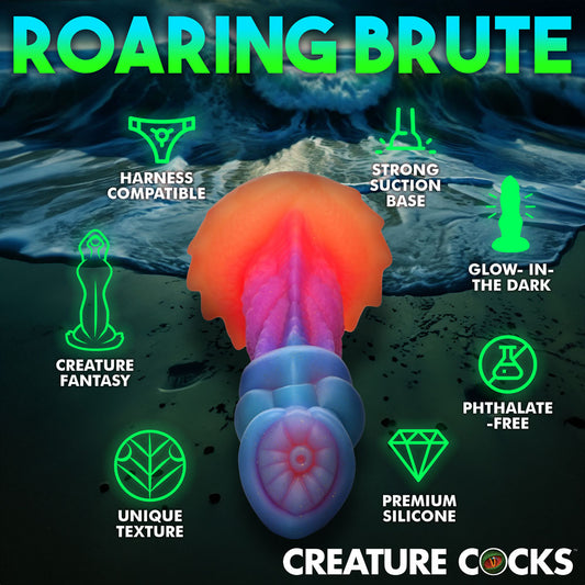 Creature Cocks Aqua-Cock - Glow in Dark Multi-Coloured 19.3 cm Fantasy Dildo