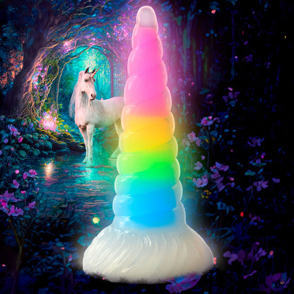 Creature Cocks Uni-Glow - Glow in Dark Rainbow 19.5 cm Unicorn Fantasy Dildo