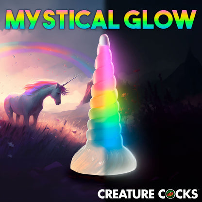Creature Cocks Uni-Glow - Glow in Dark Rainbow 19.5 cm Unicorn Fantasy Dildo