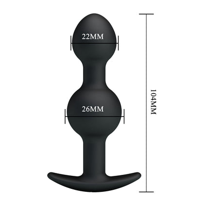 Party Up JAMES Anal Bead Plug - Black 10.4 cm Beaded Butt Plug