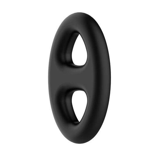 CRAZY BULL Oval Cock & Ball Ring - Black Cock & Ball Ring