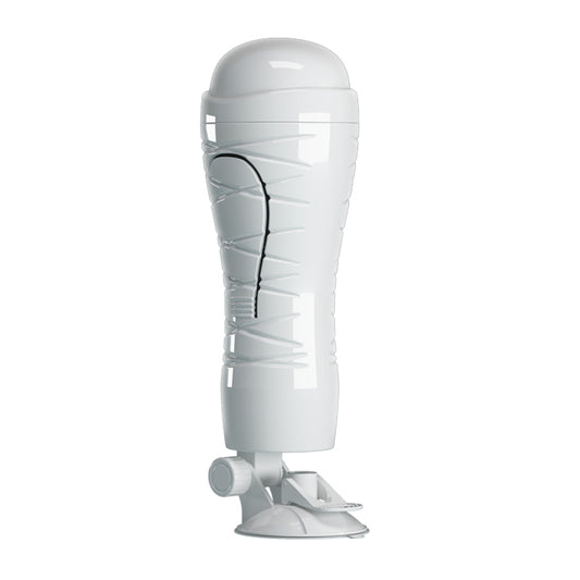 CRAZY BULL FLORA Vibrating Stroker - Flesh USB Rechargeable Vibrating Squeezeable Vagina Stroker with Suction Base