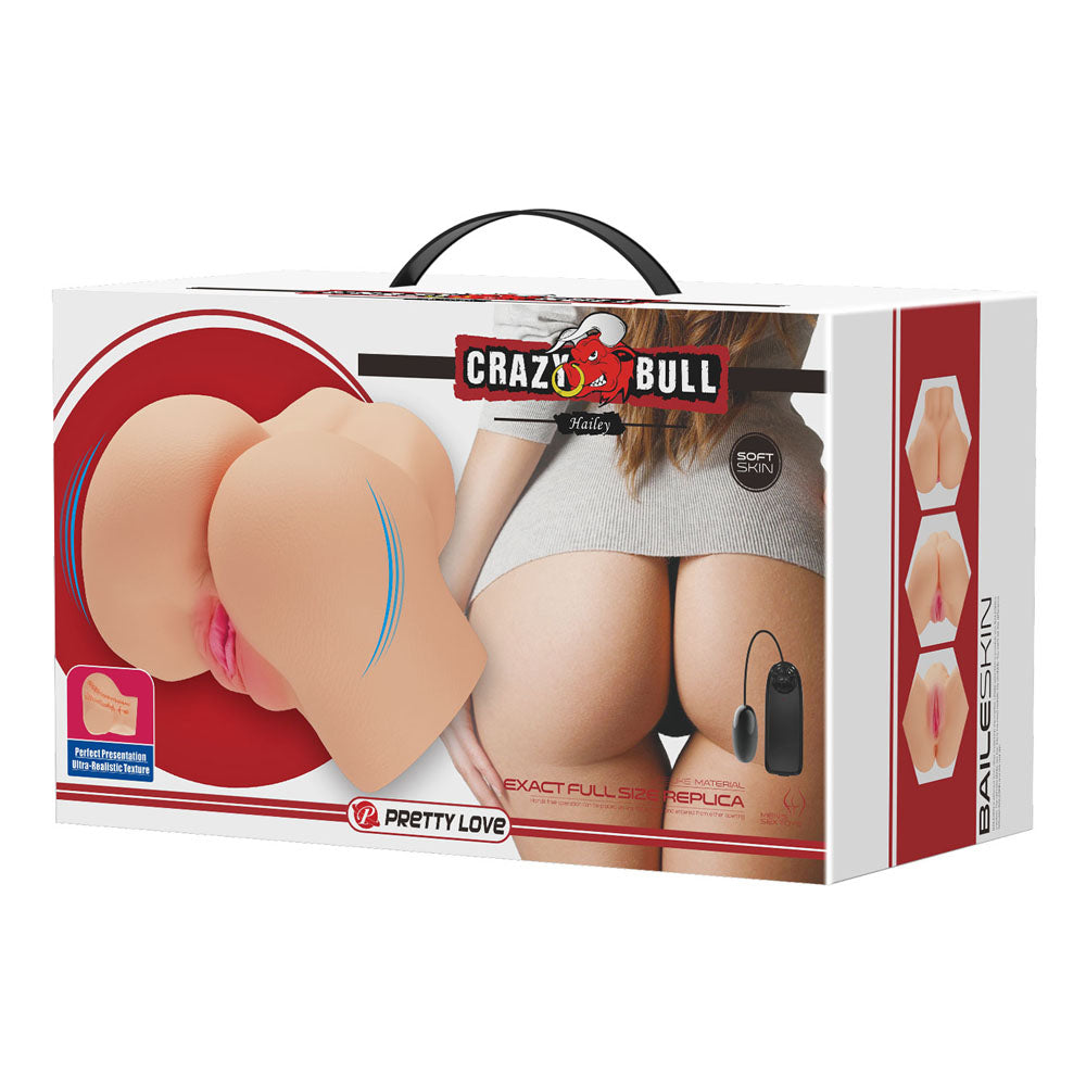 CRAZY BULL HAILEY Vibrating Doggy Torso - Flesh Vibrating Doggy Style Torso Masturbator