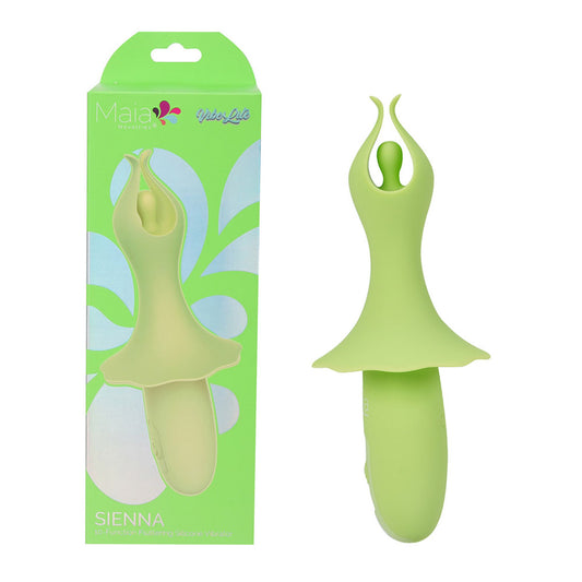 Maia SIENNA - Green - Green 15.2 cm USB Rechargeable Fluttering Bullet