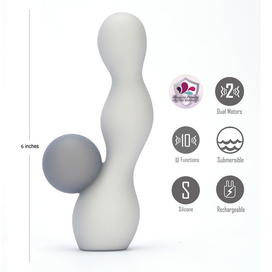 Maia PRESLEY - Grey 15.2 cm USB Rechargeable Rabbit Vibrator