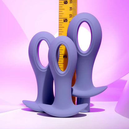 Evolved HOLE PUNCH PLUG SET - Purple Butt Plugs with Interchangeable Bullet - Set of 3 Sizes