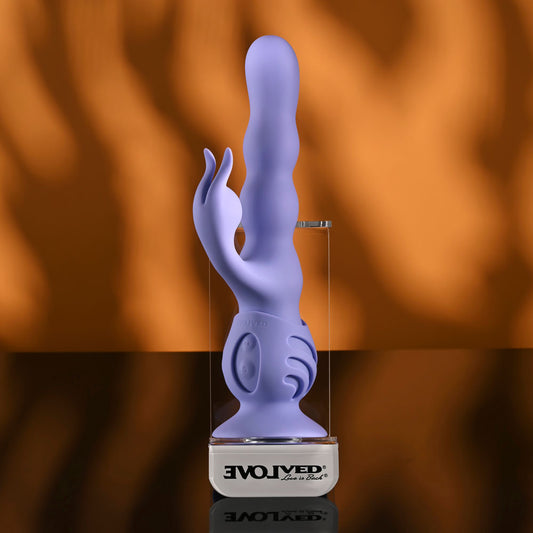 Evolved WIGGLY BUNNY - Purple USB Rechargeable Rabbit Vibrator with Suction Base
