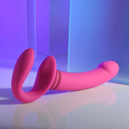 Gender X SHARING IS CARING - Pink 21.9 cm USB Rechargeable Strapless Strap-On