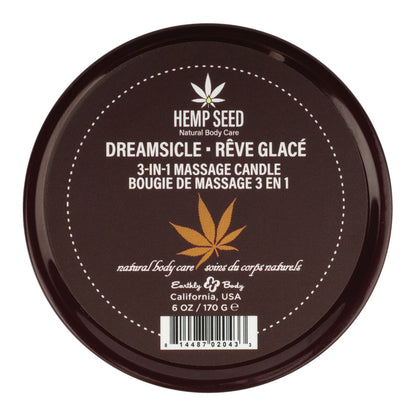 Hemp Seed 3-In-1 Massage Candle - Dreamsicle (Tangerine & Plum) - 170 g