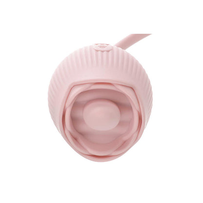 Adam & Eve THRUST & TICKLE Rose Vibrator - Pink USB Rechargeable Flickering Rose Stimulator with Thrusting Bullet