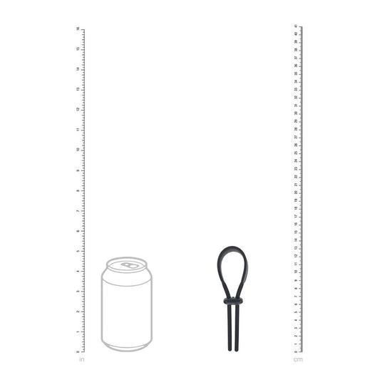 LEVELZ Wide Adjustable Silicone Lasso Cock Ring - Black Adjustable Cock Ring
