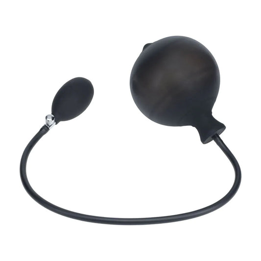 LEVELZ Ribbed Inflatable Anal Plug - Black Inflatable Butt Plug