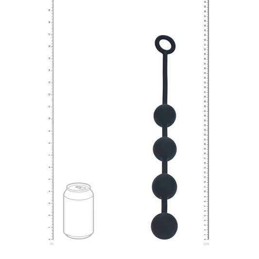 LEVELZ Round Silicone Anal Balls - L - 40mm - Black 40.5 cm Large Anal Beads
