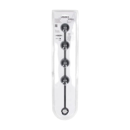 LEVELZ Round Silicone Anal Balls - L - 40mm - Black 40.5 cm Large Anal Beads