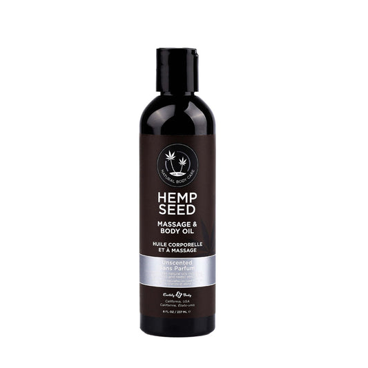 Hemp Seed Massage & Body Oil - Unscented - 237 ml Bottle