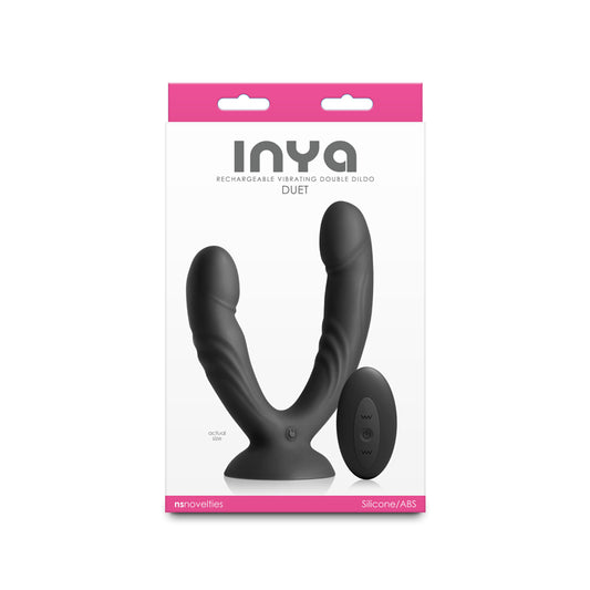 INYA Duet - Black - Black USB Rechargeable Vibrating Double Dildo with Wireless Remote