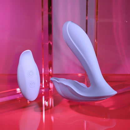 Playboy Pleasure LILAC FANTASY - Purple 13.5 cm USB Rechargeable Tapping Vibrator with Remote