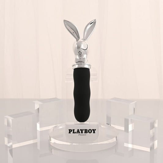Playboy Pleasure BUNNY ON THE GO - Black/Chrome 18.6 cm USB-C Rechargeable Vibrator