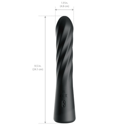 Anal Fantasy Elite Twist Ecstasy - Black - Black 24.1 cm USB Rechargeable Twisting & Thrusting Anal Vibrator