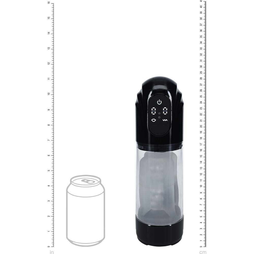 PUMPED TechnoThrust Auto Masturbator - Black/Clear USB Rechargeable Auto Maturbator