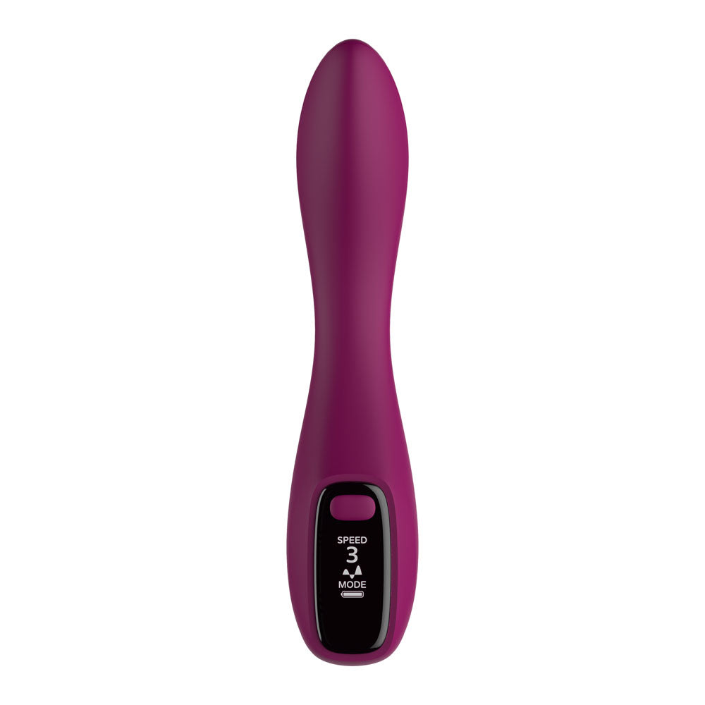 Passion Play G-Spot Vibrator with LED Screen - Purple 19.2 cm USB Rechargeable G-Spot Vibrator
