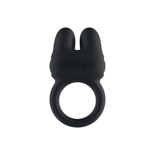 Passion Play Dual Motors Vibrating Cockring - Black USB Rechargeable Vibrating Cock Ring