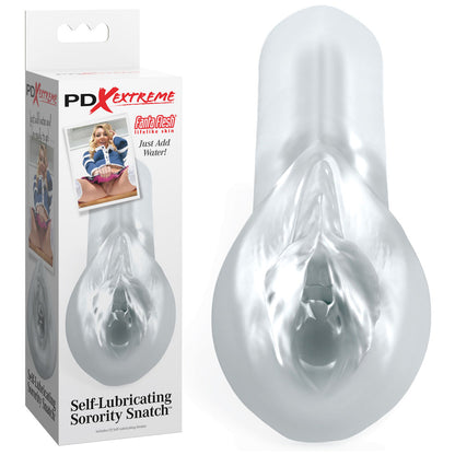 Pipedream Extreme Toyz Self Lubricating Sorority Snatch - Clear - Clear Vagina Stroker