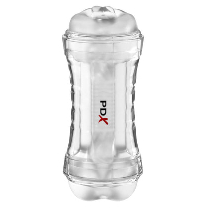 PDX Wet Pussies Super Flip-A-Pussy Over - Clear - Clear Dual Ended Self Lubricating Stroker (Vagina & Ass)