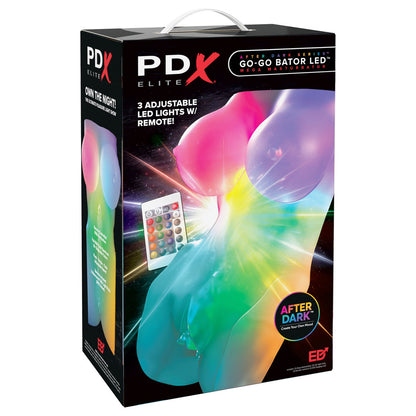 PDX Elite Go-Go Bator LED Mega Masturbator - Clear with LED Mini Torso Masturbator