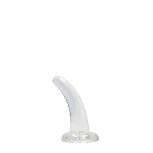 REALROCK Non Realistic Dildo With Suction Cup - 11.5 cm - Clear 11.5 cm Curved Pegging Dong