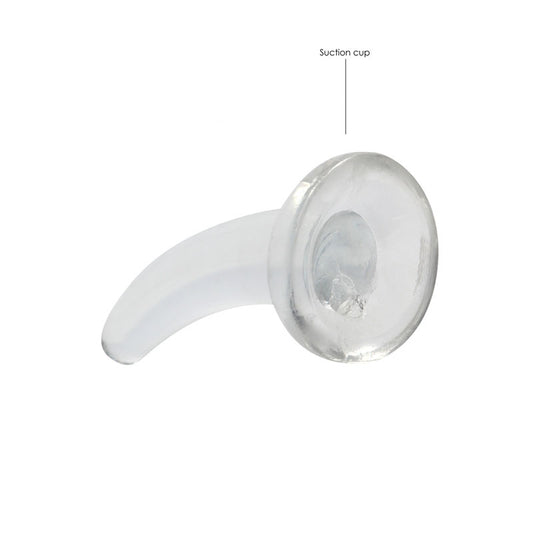 REALROCK Non Realistic Dildo With Suction Cup - 11.5 cm - Clear 11.5 cm Curved Pegging Dong