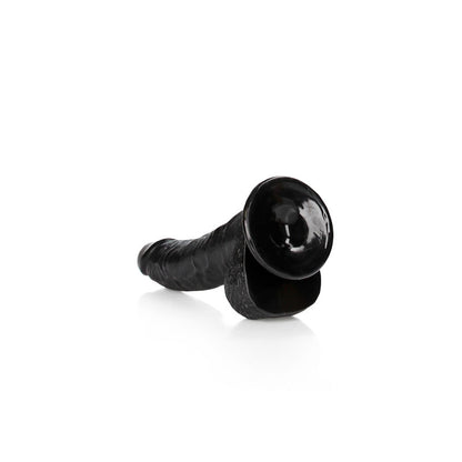 REALROCK Realistic Regular Curved Dong with Balls - 20.5 cm - Black 20.5 cm (8'') Dong