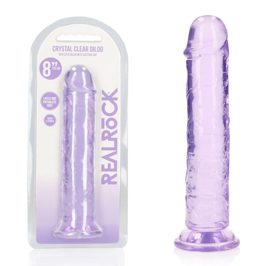 REALROCK 20 cm Straight Dildo - Purple - Purple 20 cm (8'') Dong