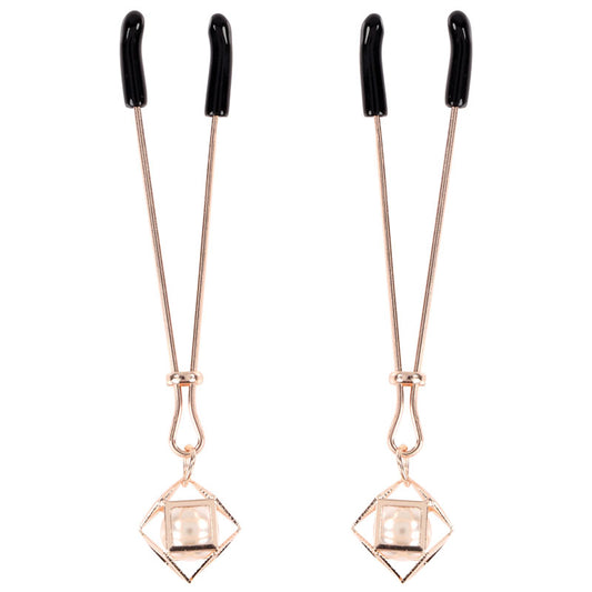 Sex & Mischief Brat Pearl Nipple Clips - Rose Gold - Set of 2