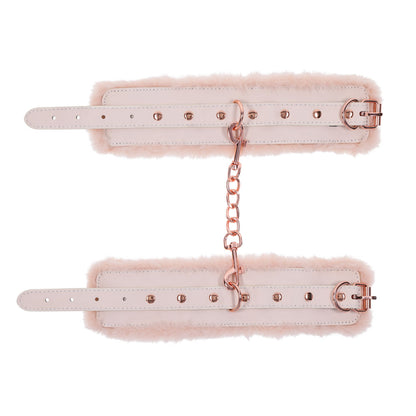 Sex & Mischief Peaches n CreaMe Fur Handcuffs - Peach Restraints