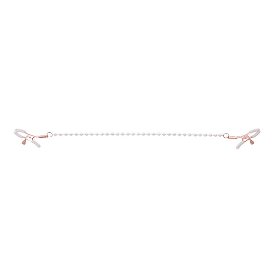 Sex & Mischief Peaches n CreaMe Pearl Nipple Clamps - Peach Nipple Restraints