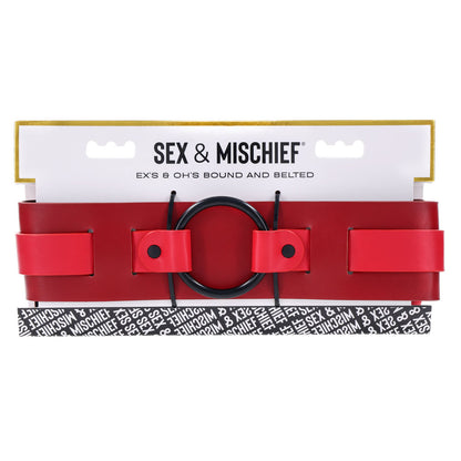 S&M Exs & Ohs Bound and Belted - Red Bondage Belt