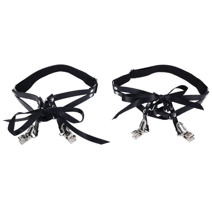 Sex & Mischief Laced Up Garters - Black Garters