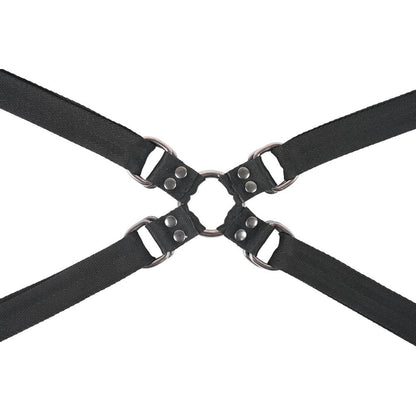 SPORTSHEETS Velvet Noir Adjustable Hog Tie & Cuff Set - Black Restraints