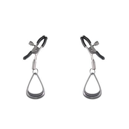 SPORTSHEETS Velvet Noir Tuggable Nipple Clamps - Gunmetal Adjustable Nipple Restraints